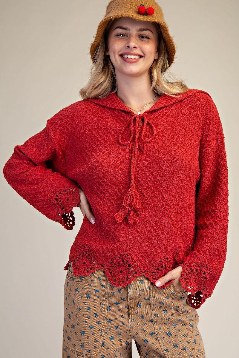 Lace Up Front Sweater