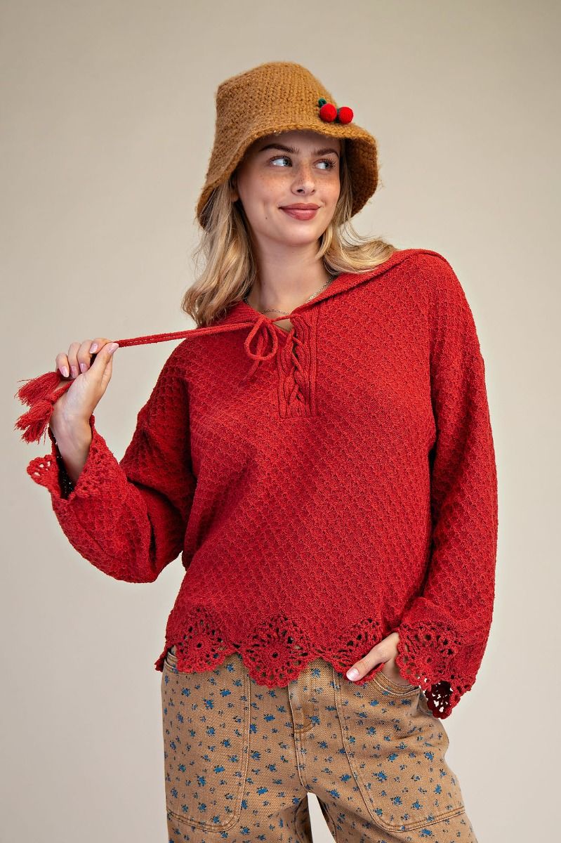 Lace Up Front Sweater