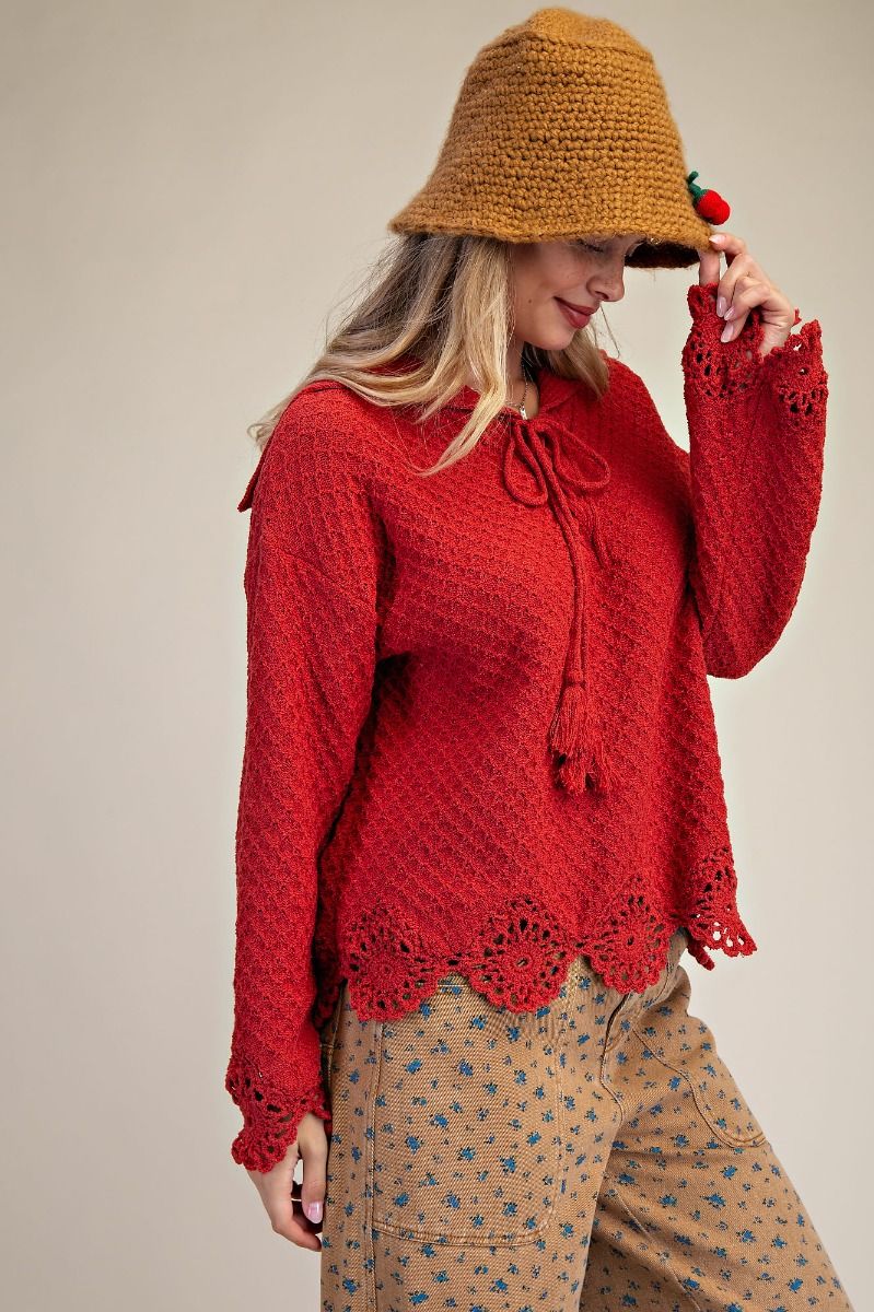 Lace Up Front Sweater