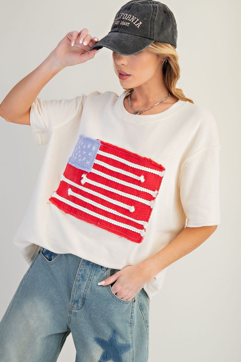 American Flag Patch Front Top
