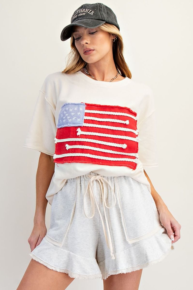 American Flag Patch Front Top