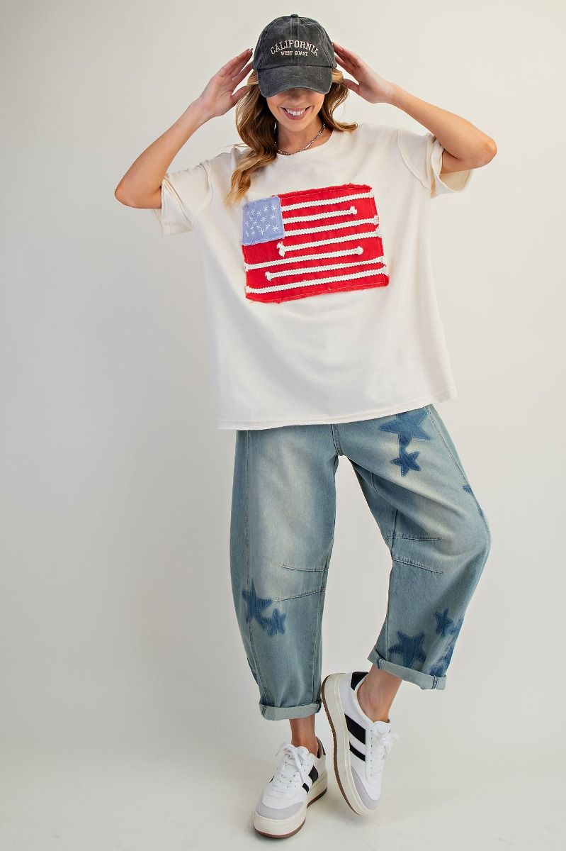 American Flag Patch Front Top