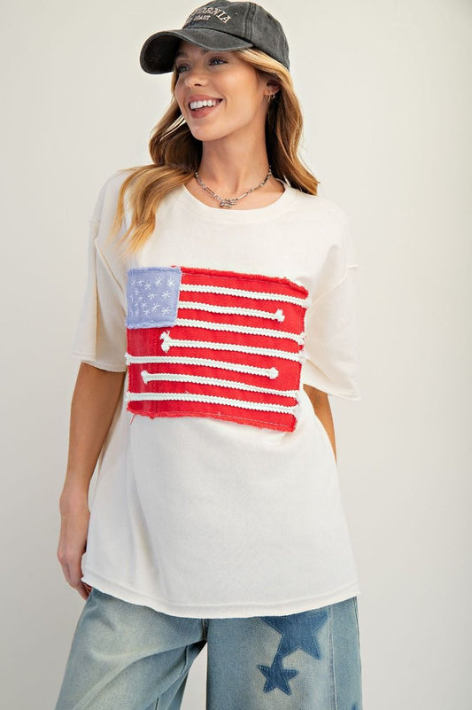 American Flag Patch Front Top