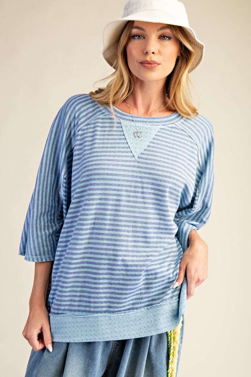 Striped Knit Top - Blue