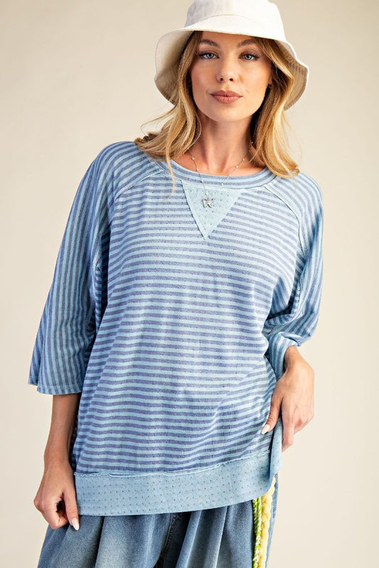 Striped Knit Top - Blue