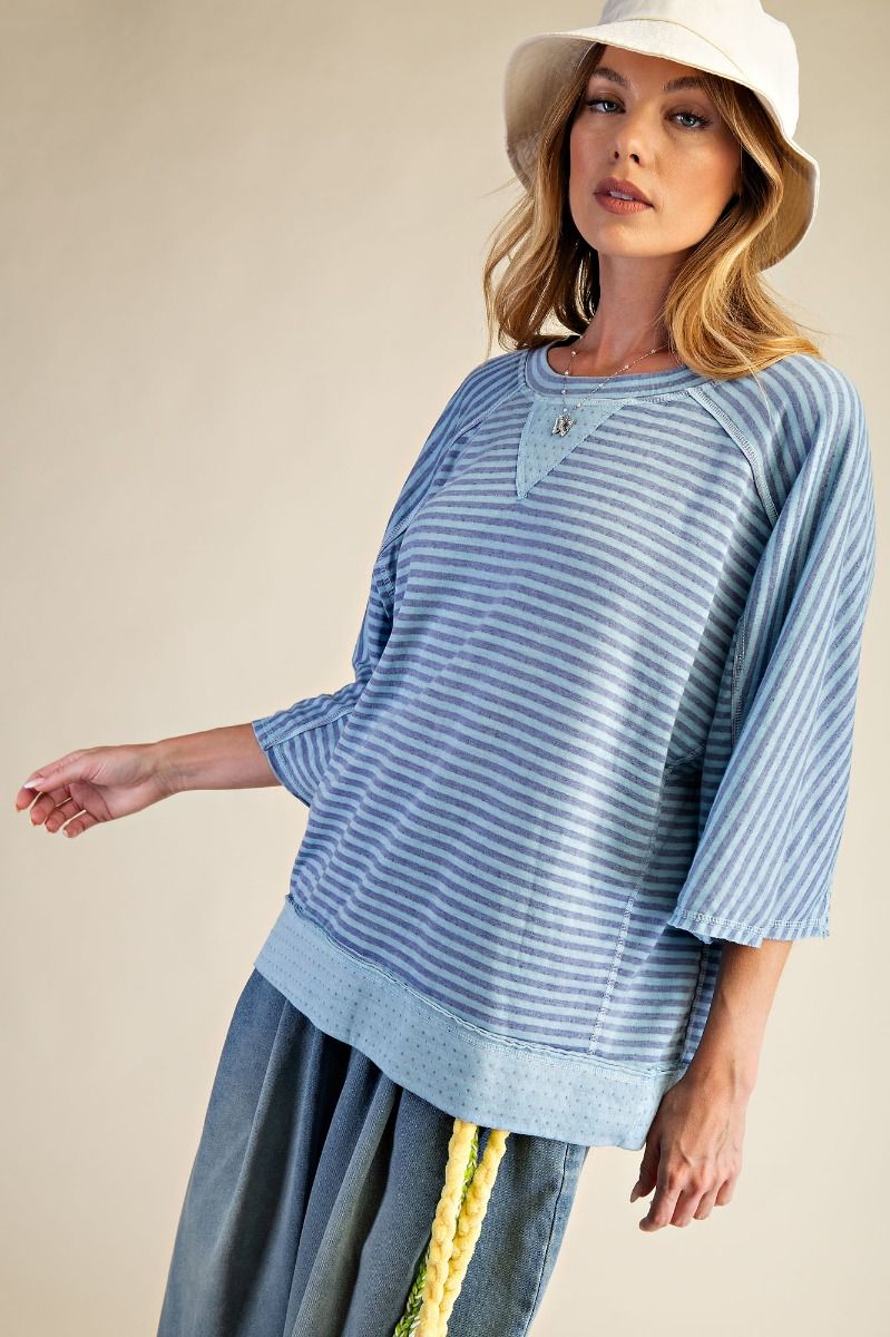 Striped Knit Top - Blue
