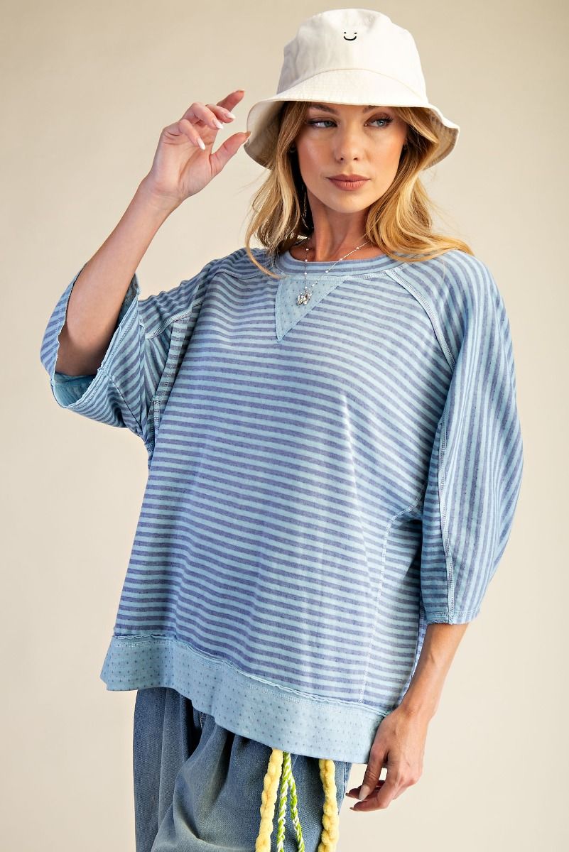Striped Knit Top - Blue