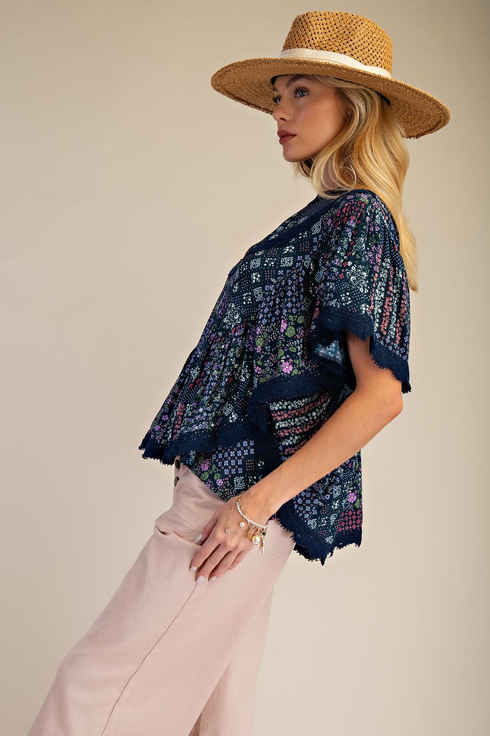 Patchwork Top - Blue