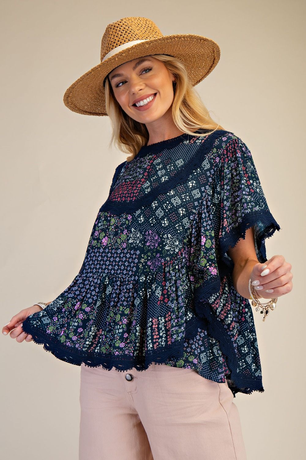 Patchwork Top - Blue