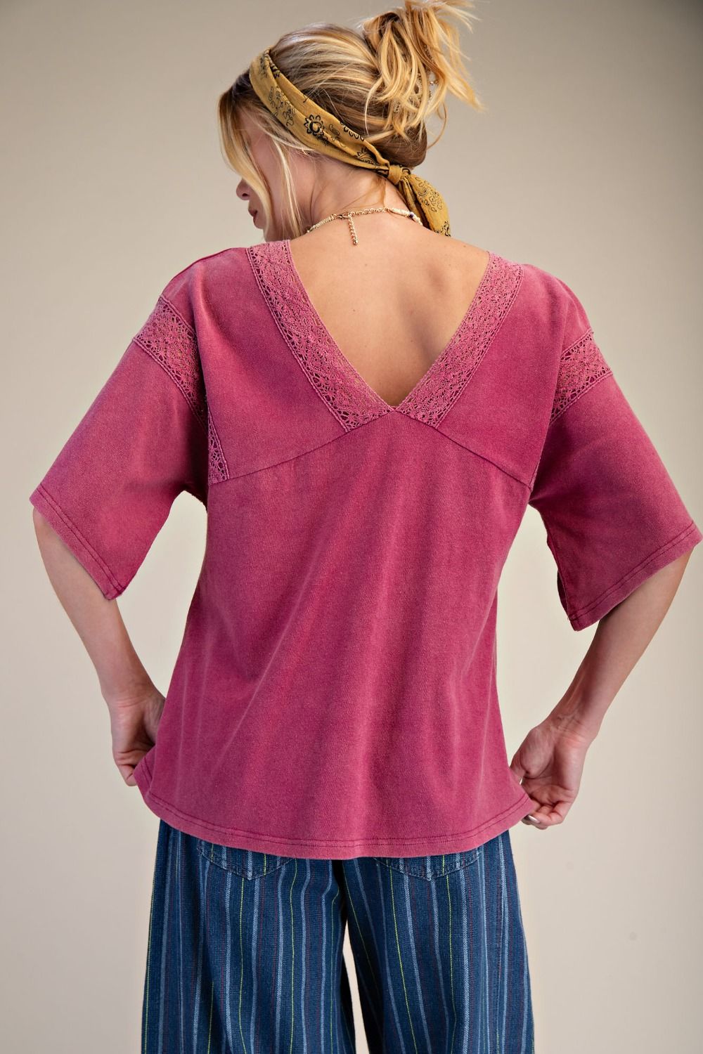 Lace V Neck Top