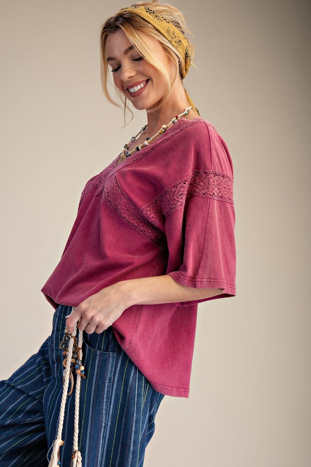 Lace V Neck Top