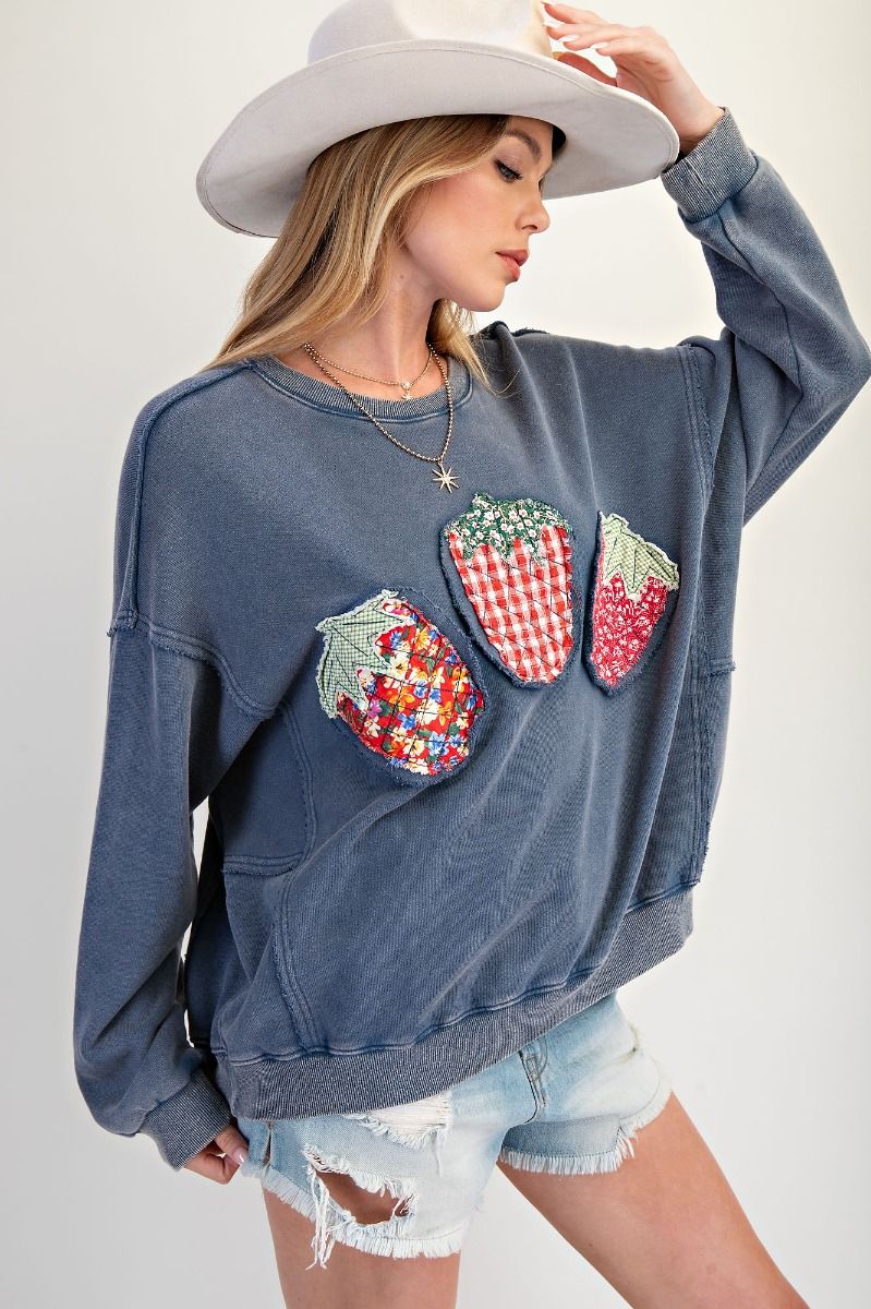 Strawberry Patchwork Pullover