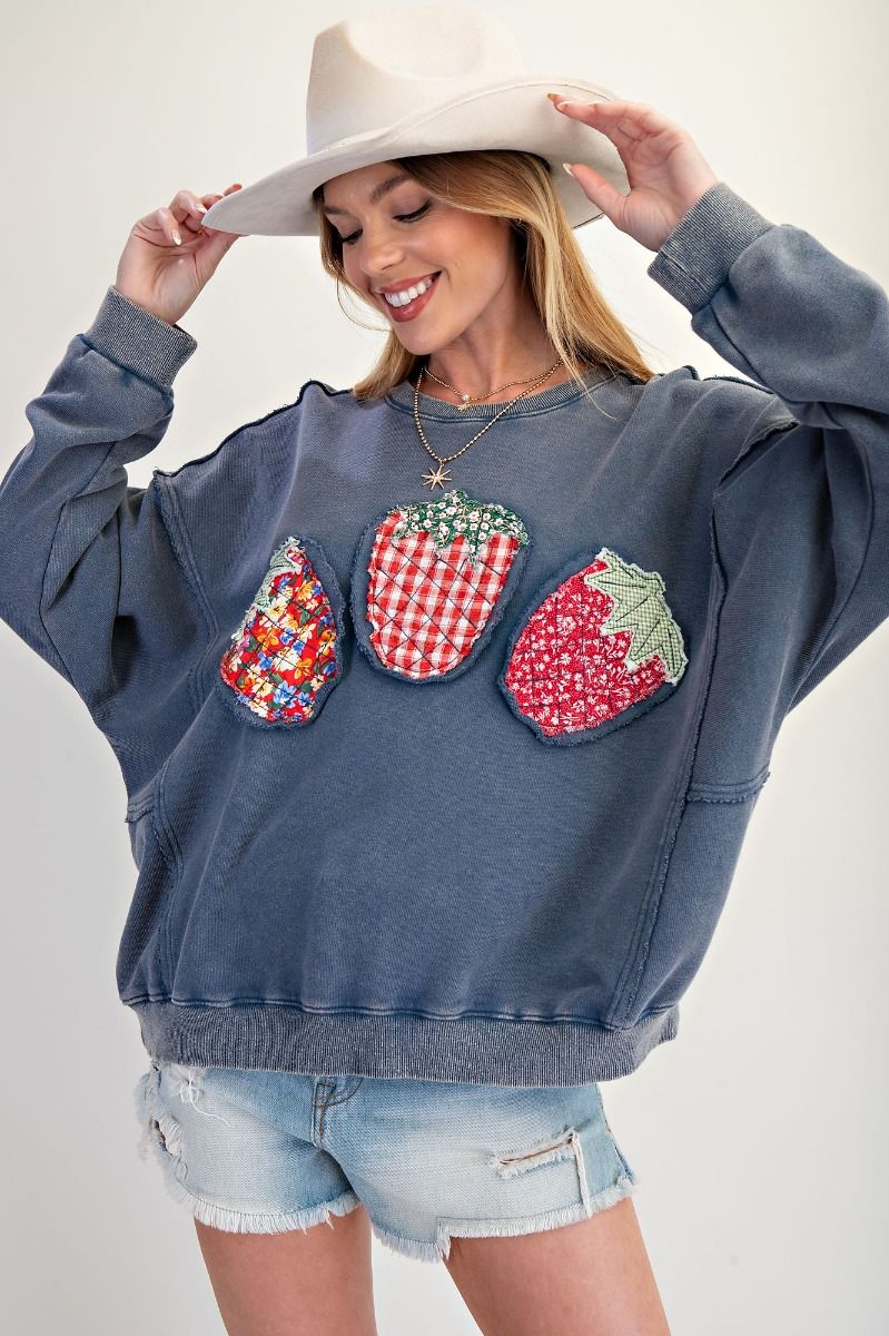 Strawberry Patchwork Pullover