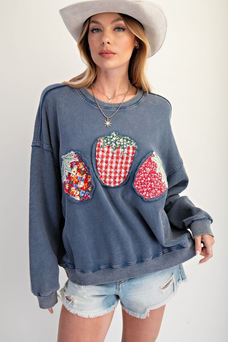 Strawberry Patchwork Pullover
