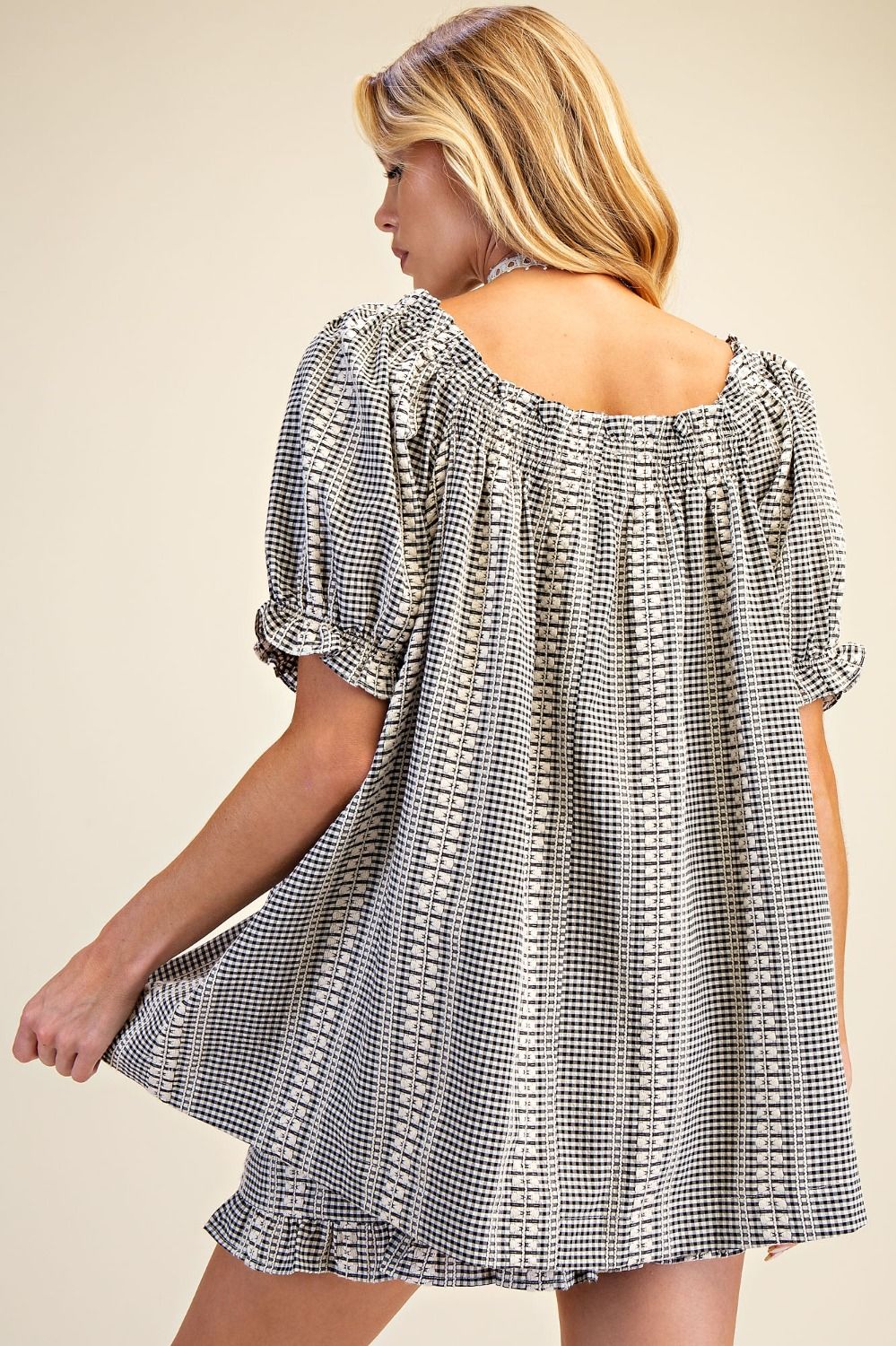 Gingham Top - Black