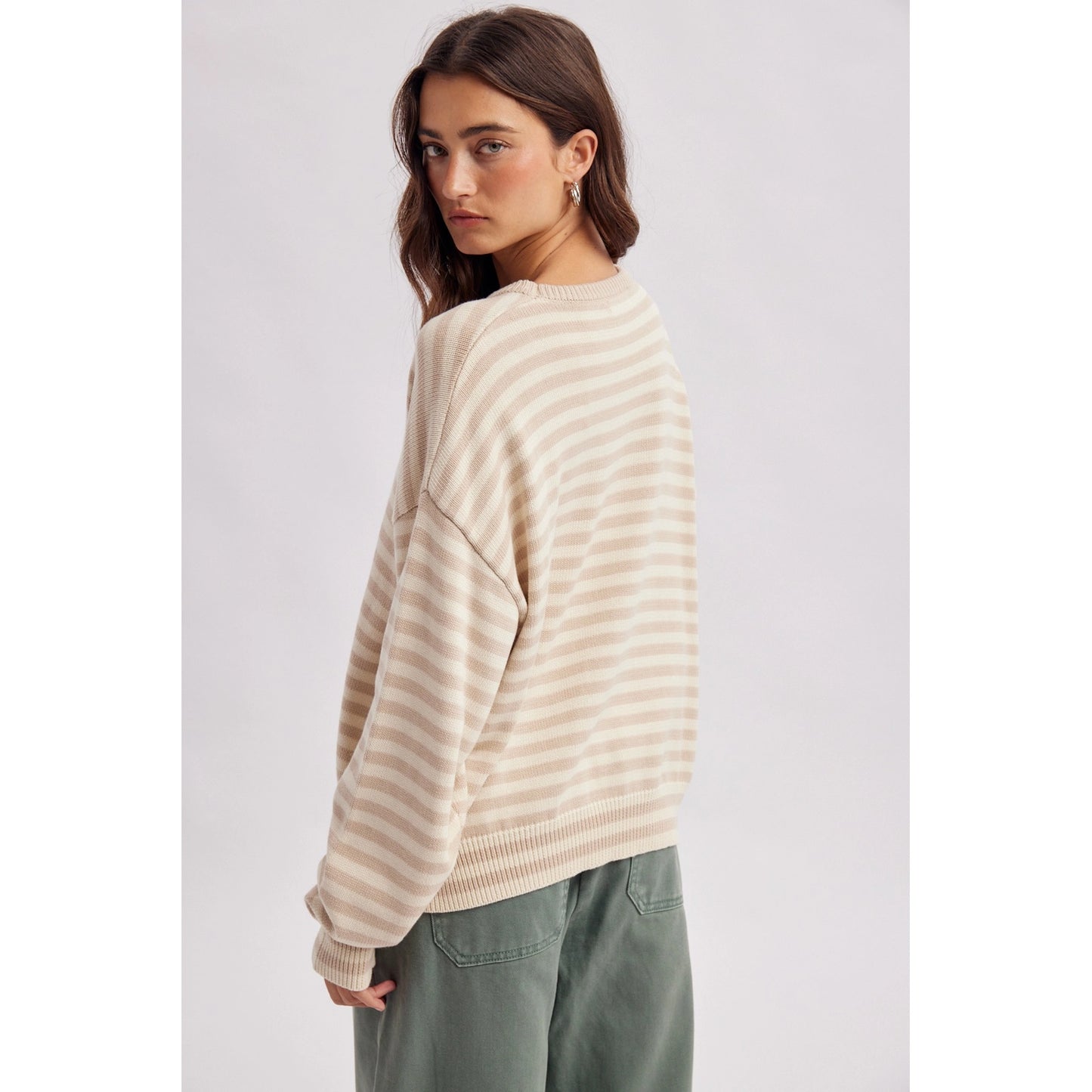 Striped Fish Coastal Graphic Sweater