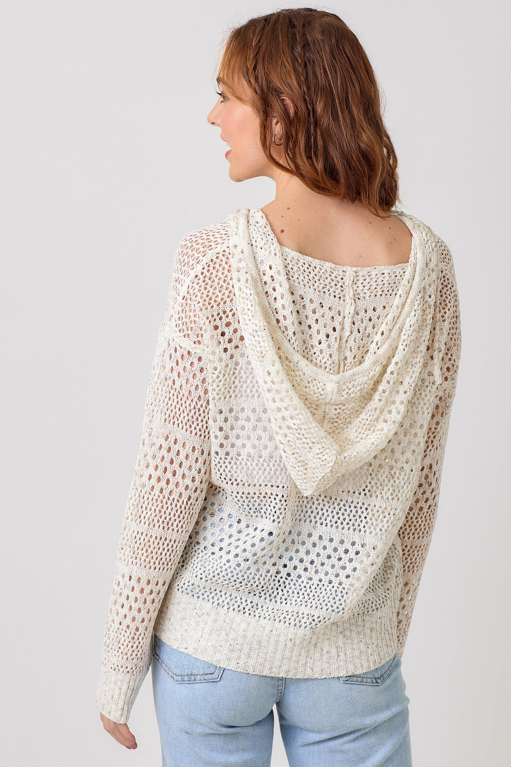 Crochet Knit Hoodie Sweater