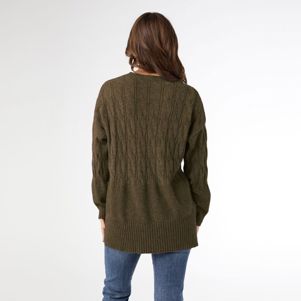 Heavenly-Luxe V Neck Cable Sweater