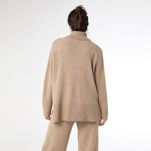 Heavenly-Luxe Cowl Neck Sweater - Brown