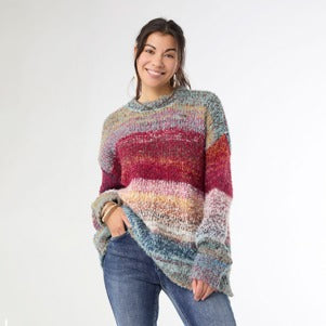 Madge Multi Stripe Loose Ombre Sweater