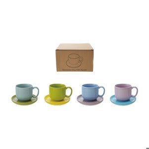 Stoneware Mug With Saucer
