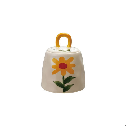 Stoneware Jar with Flower