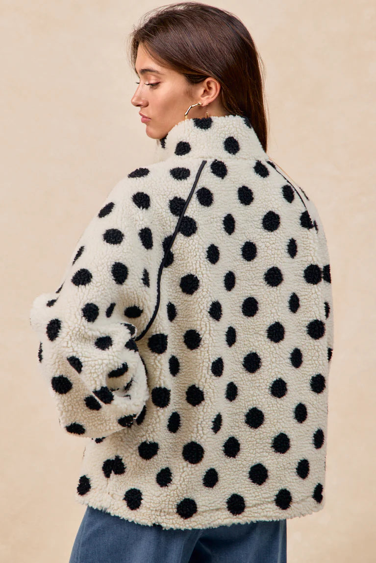 Polka Dot Half Zip Top