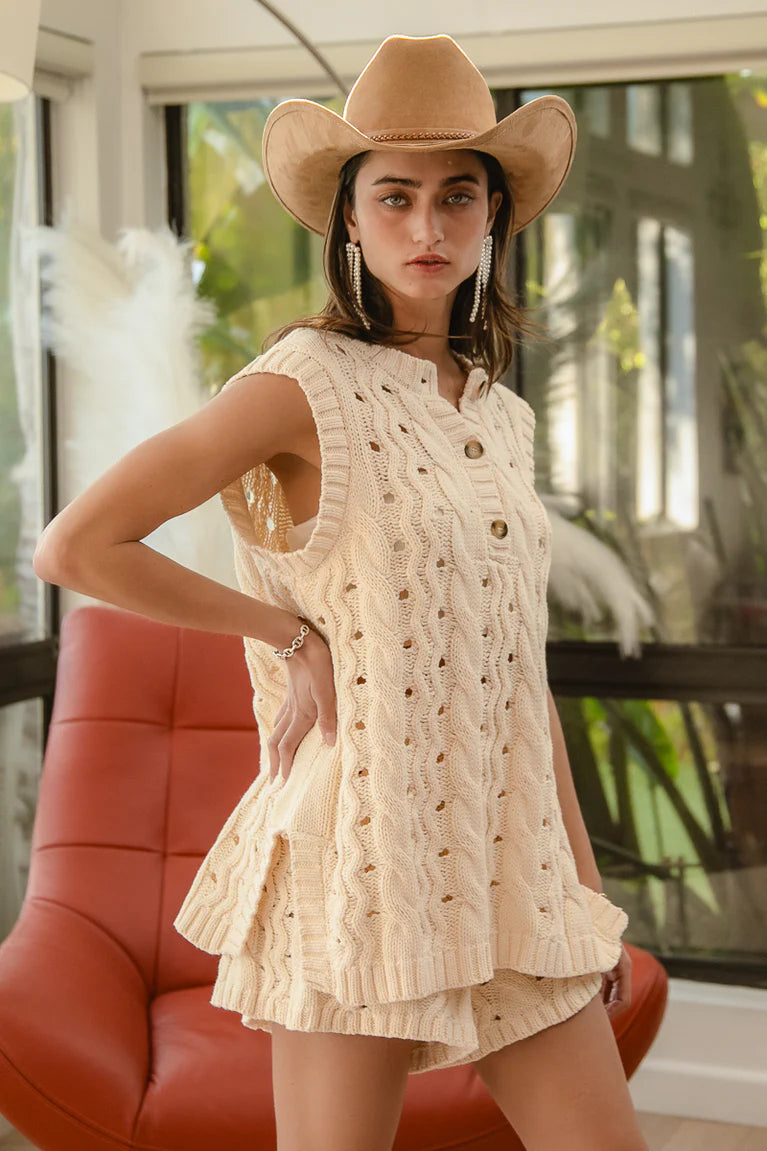 Cable Knit Sleeveless top
