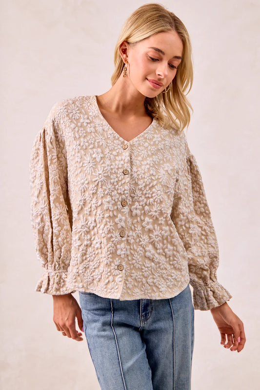 Floral Textured Top