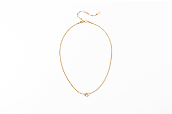 Snake Chain Necklace w/ Heart