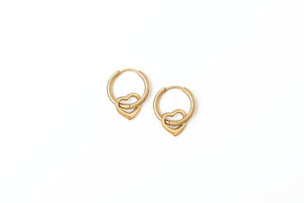 Heart Huggie Earrings