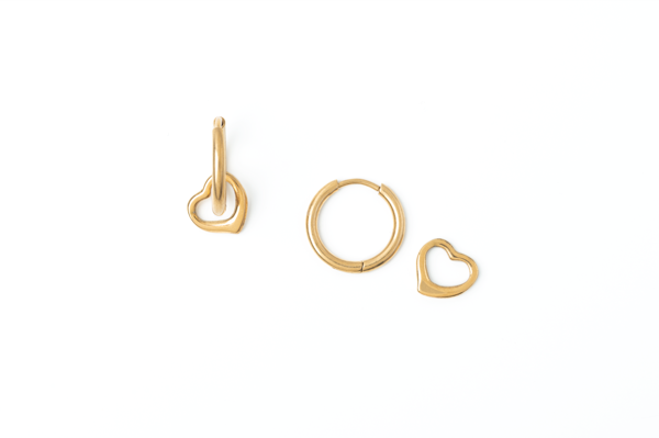 Heart Huggie Earrings