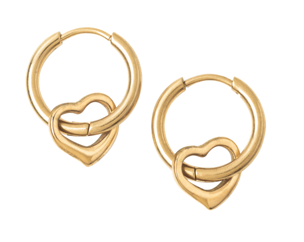 Heart Huggie Earrings