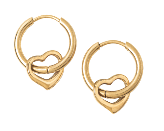 Heart Huggie Earrings