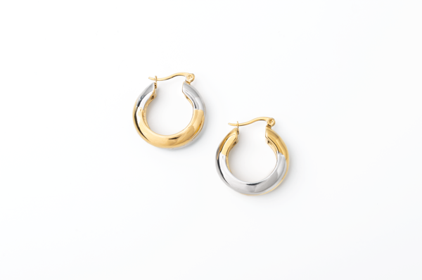 Chunky Hoop Mixed Metal Earrings