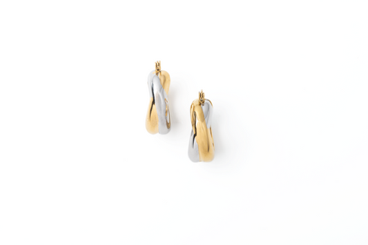 Chunky Hoop Mixed Metal Earrings
