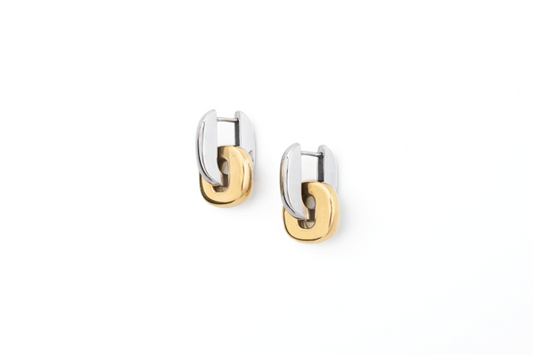 2 in 1 Mixed Metal Earrings