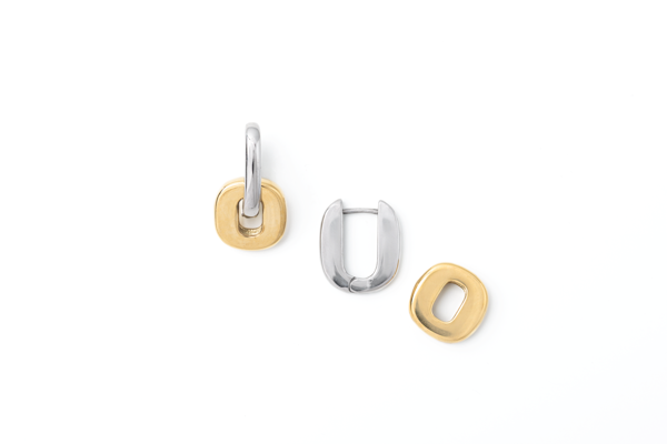 2 in 1 Mixed Metal Earrings