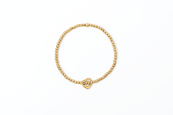 Waterproof 3mm Stretch Bracelet w/ Heart