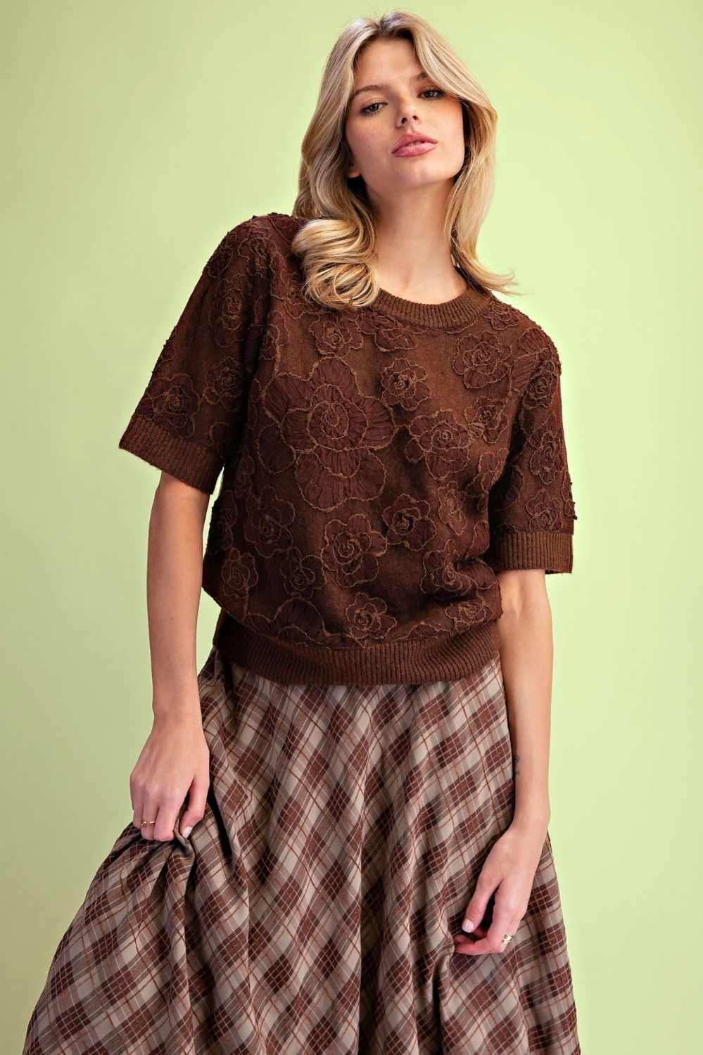 Floral Textured Sweater