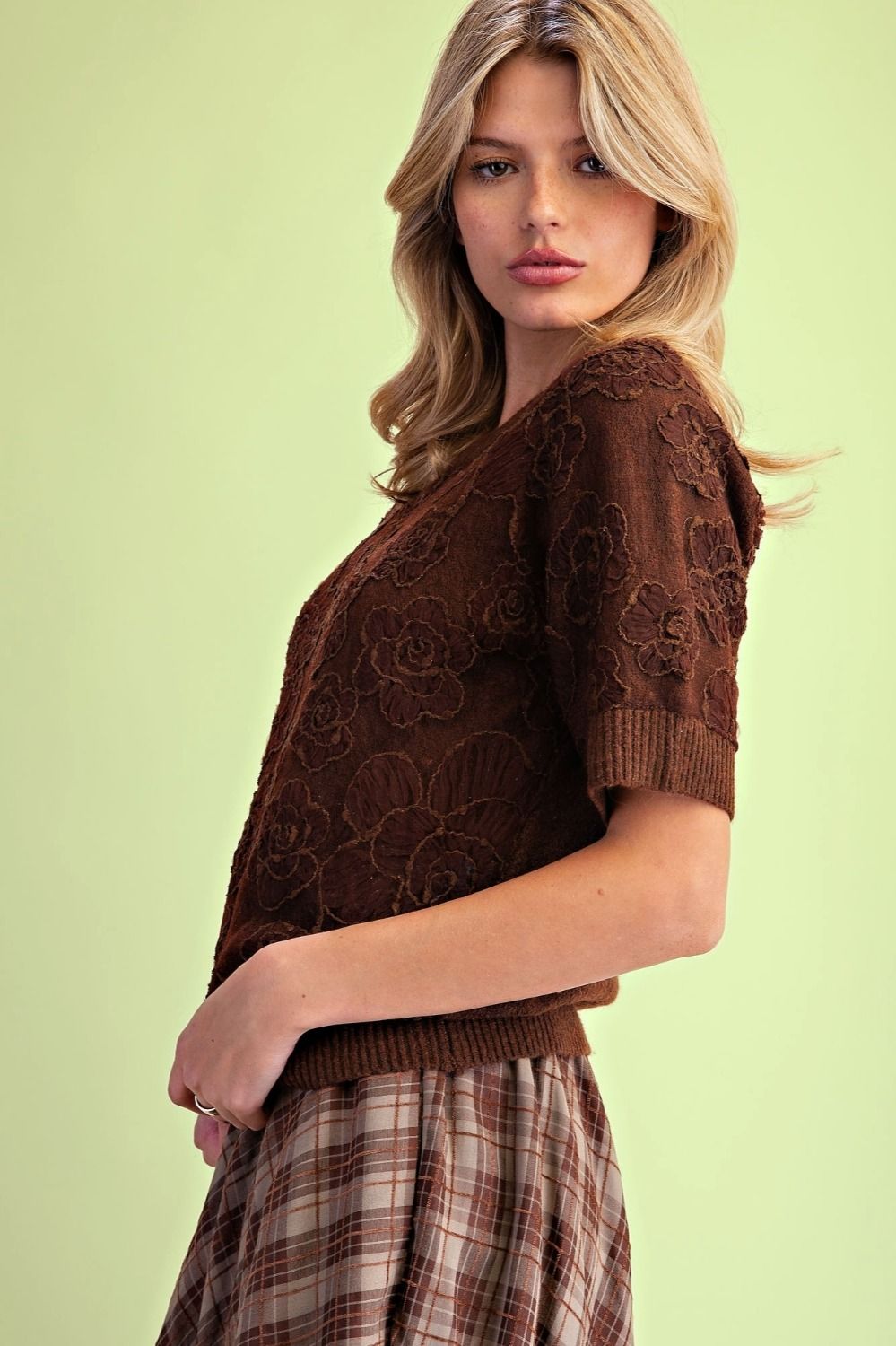 Floral Textured Sweater