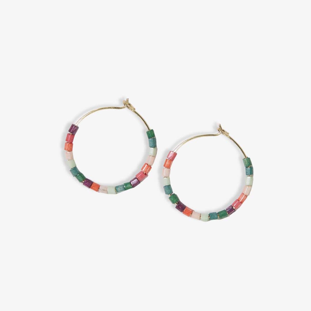 Mixed Beaded Hoop Earrings Port