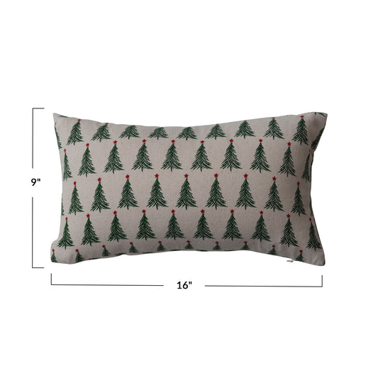 Stonewashed Cotton Printed Lumbar Pillow