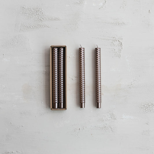 Unscented Faceted Taper Candles - Champagne