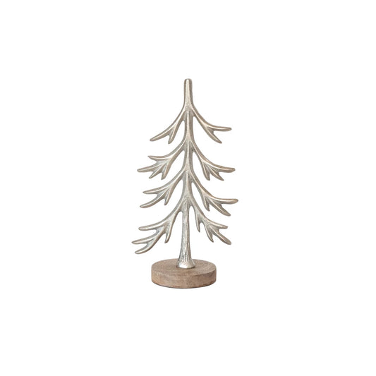 Cast Aluminum Tree w/ Mango Wood Base