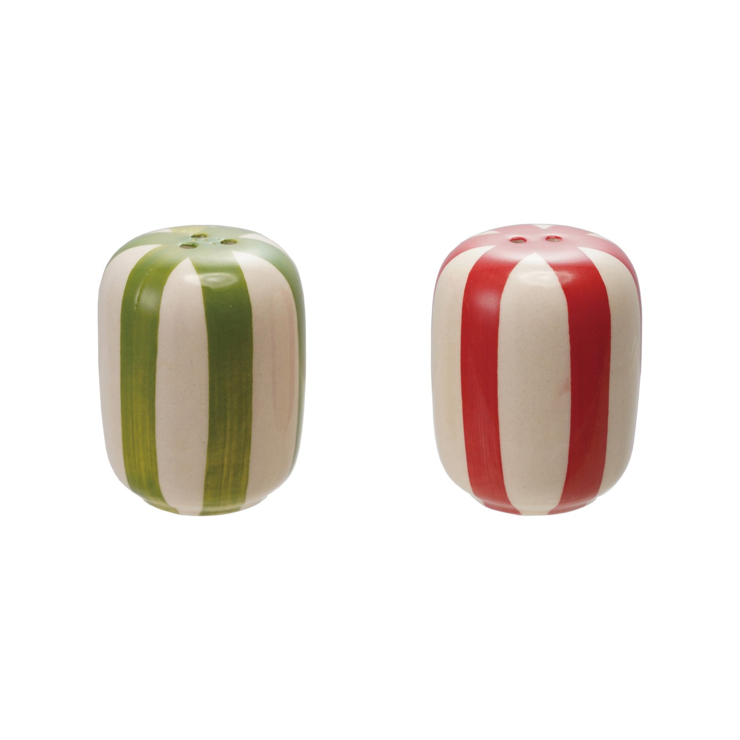 Hand-Painted Stoneware Salt & Pepper Shakers