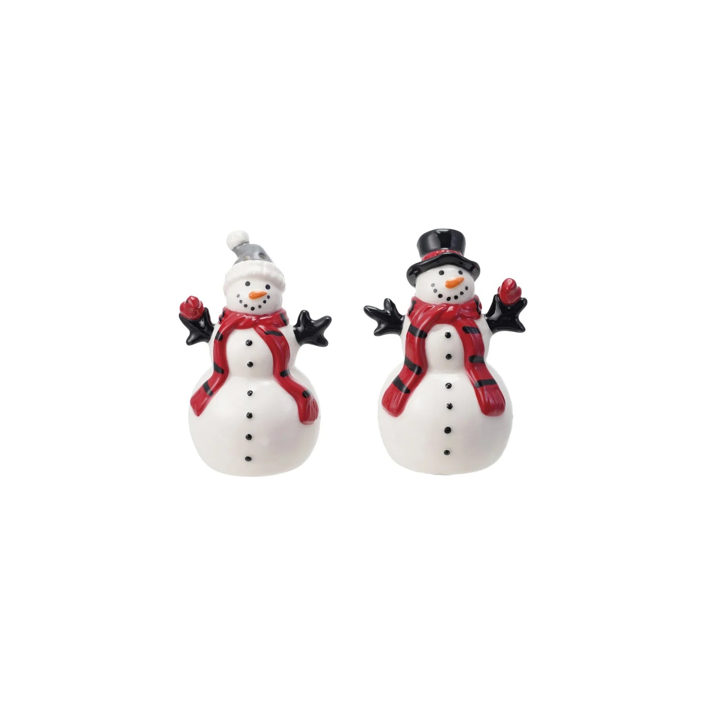 Stoneware Snowmen Salt & Pepper Shakers