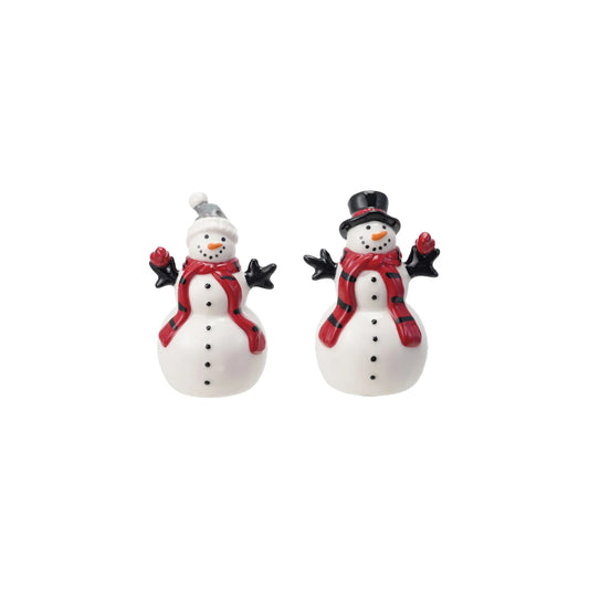 Stoneware Snowmen Salt & Pepper Shakers