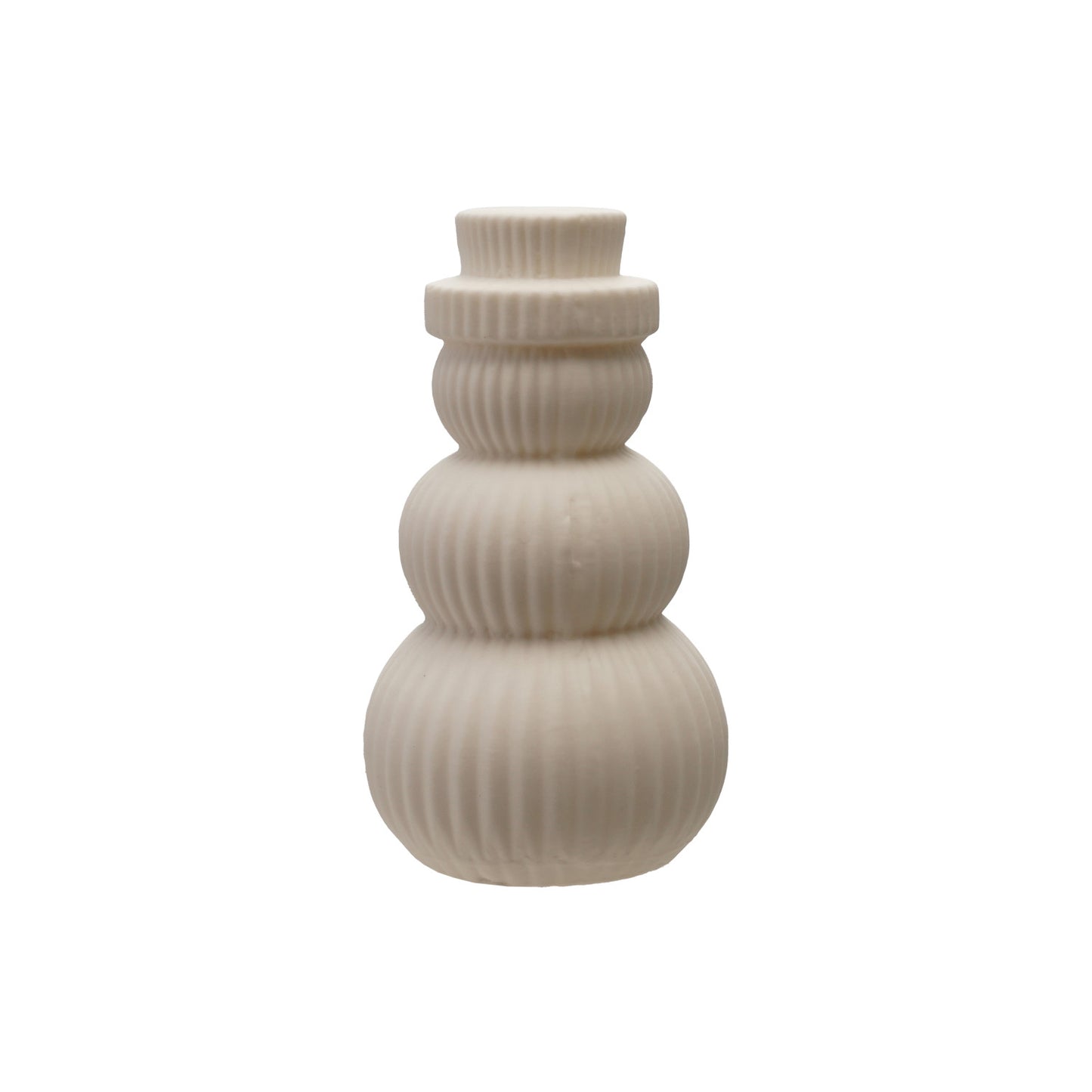 Stoneware Bisque Snowman Shaped LED Light