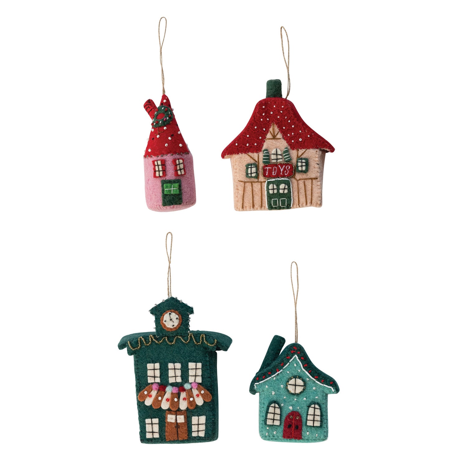 Handmade Wool Felt North Pole Village Building Ornament